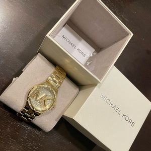 Michael Kors Lennox Pave Gold Watch